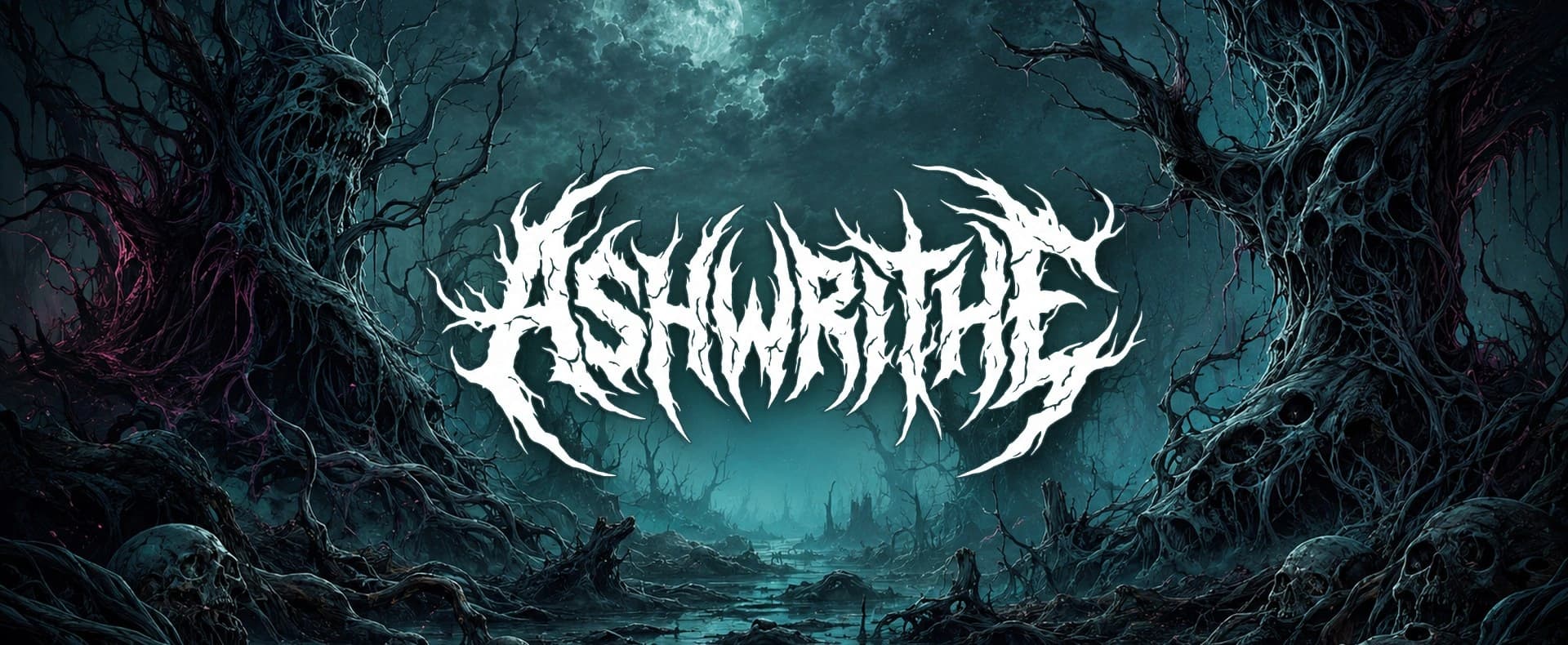 Ashwrithe dark extreme metal visual identity showcase