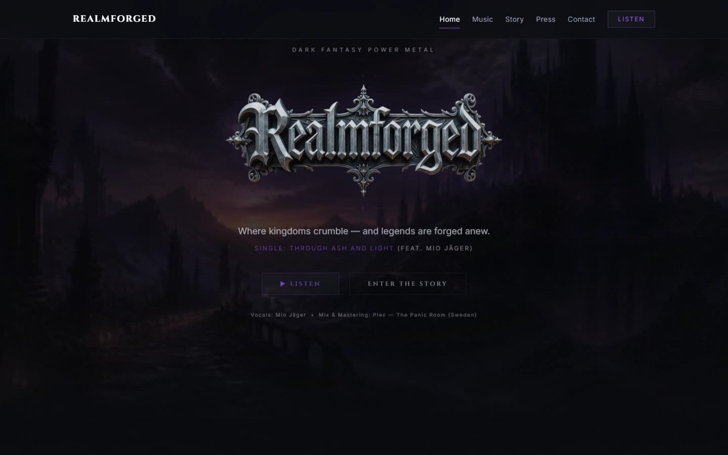 Realmforged cinematic music and worldbuilding showcase